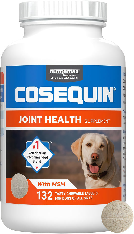 Nutramax Cosequin for Dogs Joint Health Supplement, Contains Glucosamine for Dogs, Plus Chondroitin and MSM, Supports Healthy Joints, For All Breeds and Sizes, Chewable Tablets